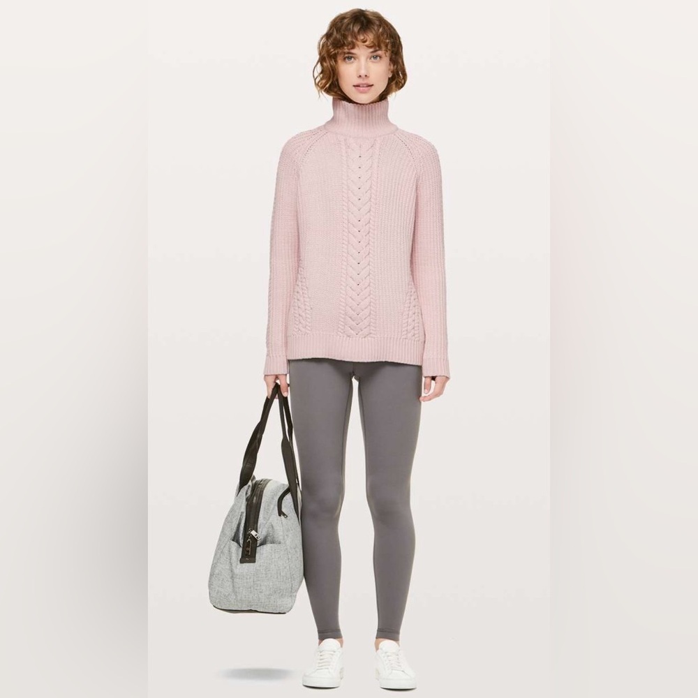 Lululemon bring the cozy turtle neck cotton blend sweater size 4 - Picture 3 of 8